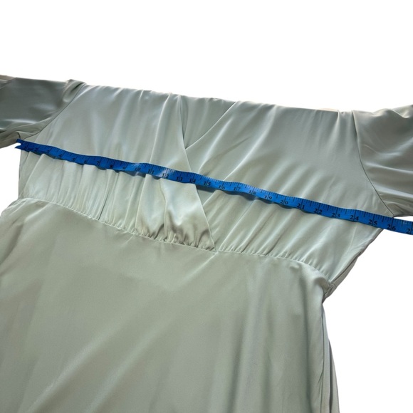 NWT ELOQUII Plus Size 22 Blue Green Pastel Satin Maxi Dress Semi-Formal Holiday - Picture 8 of 14